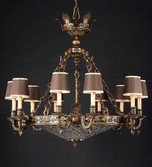13 Light Brass Chandelier