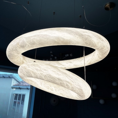 Alabaster Ring Pendant Chandelier In Various Sizes