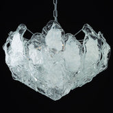 60 Cm Clear & White Murano Glass Ice Chandelier