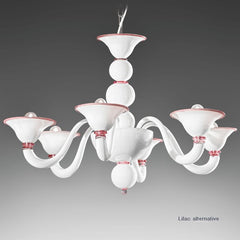 12 Light White Glass Chandelier With Colour Options