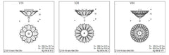 Amber Or Clear Murano Glass Ceiling Light With Classic Leaf Design In 3 Sizes