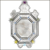 17Th Century Style Venetian Mirror With Custom Colour Flowers