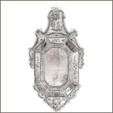 18Th Century Style Engraved Venetian Mirror With Glass Flowers