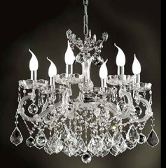 6 Arm Chrome Maria Theresa Chandelier