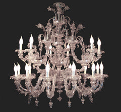 18 Light Antique Finish Murano Chandelier