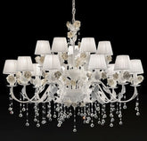 Beautiful 15 light chandelier with hand-painted roses