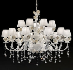 Beautiful 15 light chandelier with hand-painted roses