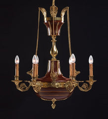 6 Light French Gold Bowl Chandelier