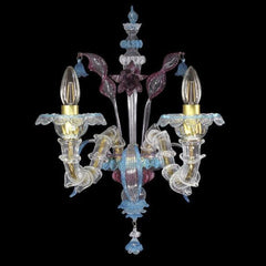 2 Light Wall Lamp in Rezzonico Style with Ruby Finish