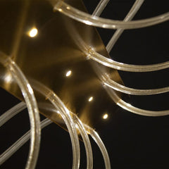 120cm Murano glass gold pendant chandelier 14+7 lights