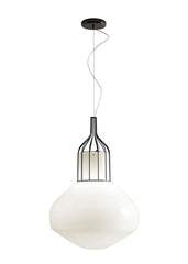 Aerostat F27 White Glass Pendant From Fabbian