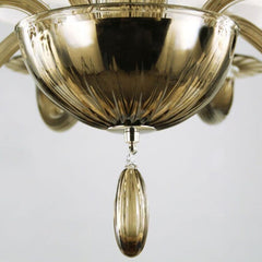 15 Light Transparent Mocha Art Glass Chandelier