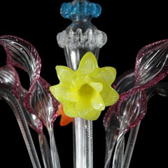 5 Light Floor Lamp in Venetian Crystal with Ruby and Polychrome Finish