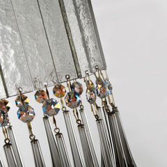 215cm Grey Murano Glass Spiral Chandelier With Premium Crystals