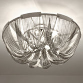 "Soscik" Gold, Bronze, Or Nickel 100 Cm Modern Metal Flush Ceiling Light From Terzani