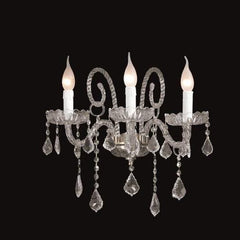 3 Light Glass & Crystal Wall Sconce