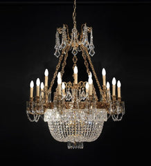 21 Light French Gold Chandelier With Crystals