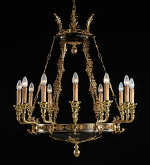 12 Light French Gold Regency Chandelier