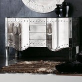 Art Deco-Style Venetian Mirror Glass Sideboard