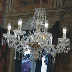 8 Light Italian Lead Crystal Chandelier