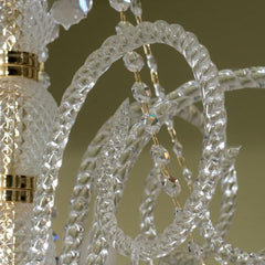 18-Light (2-Tiers) Clear Murano Chandelier with Transparent Premium Glass Elements