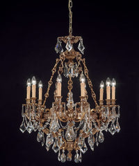 10 Light French Gold Chandelier With Turkish Crystals