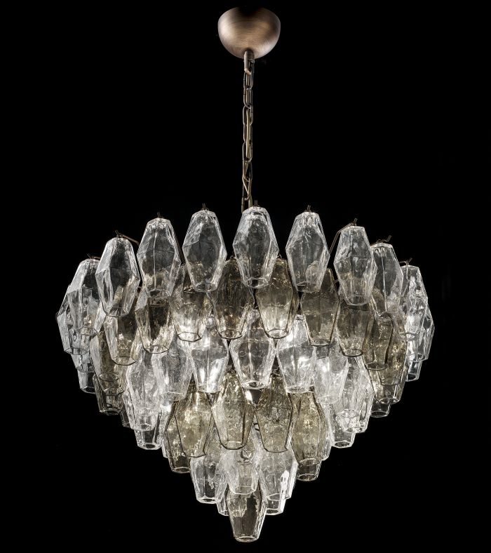65 Cm Custom Glass Poliedri  Chandelier
