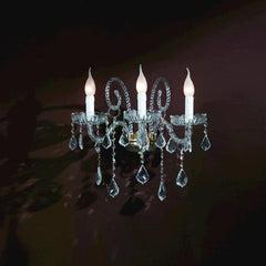 3 Light Glass & Crystal Wall Sconce
