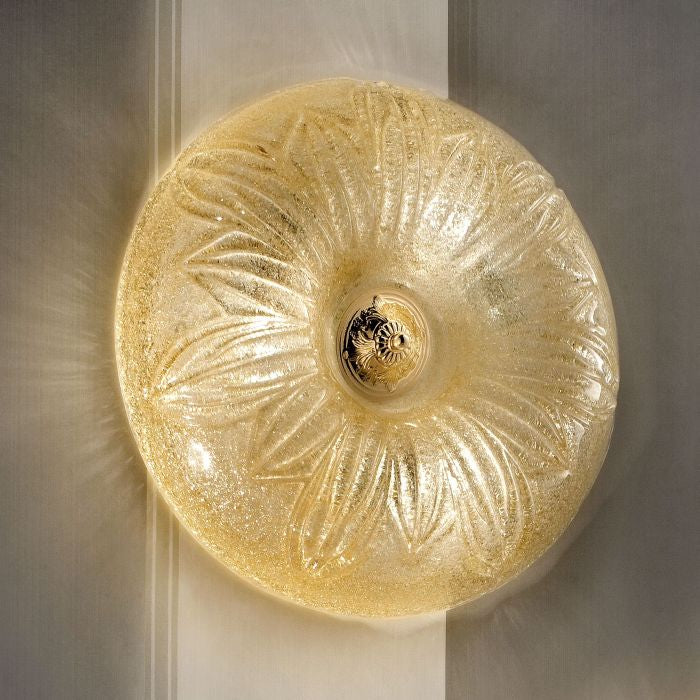 Amber or Clear Glass Ceiling Light in 2 sizes