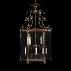 1.5 Metre 12-Light Ornate Brass Lantern