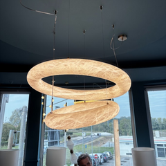 Alabaster Ring Pendant Chandelier In Various Sizes