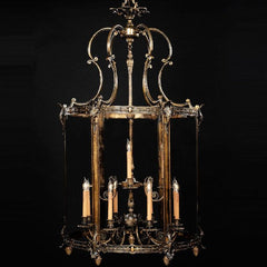 1.5 Metre Tall Oxidized Brass Hallway Lantern