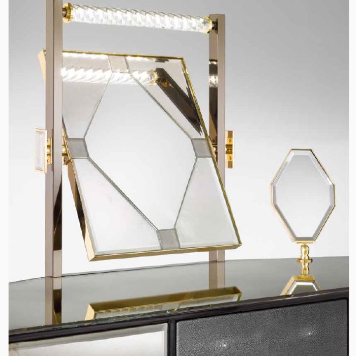 Art Deco-Style Dressing Table With Illuminated Venetian Mirror