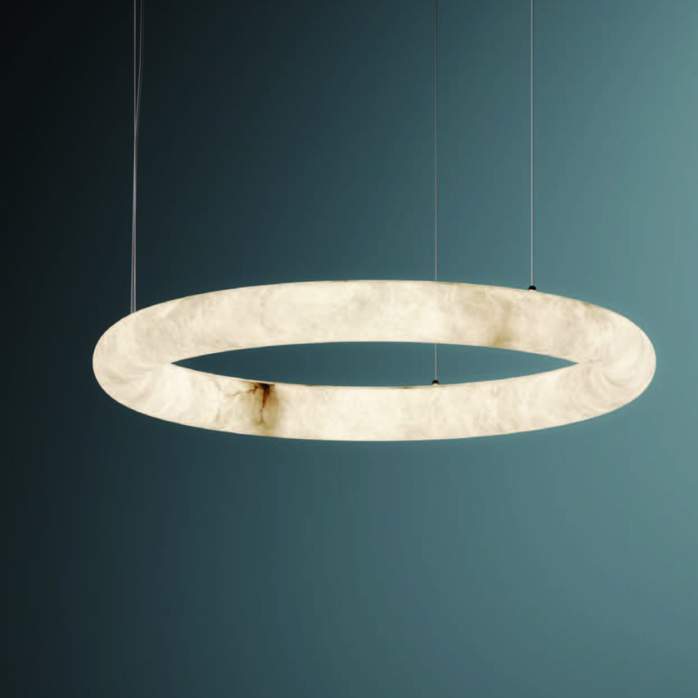 Alabaster Ring Pendant Chandelier In Various Sizes
