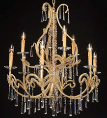 Artisan-Crafted 9 Light Gold Italian Chandelier