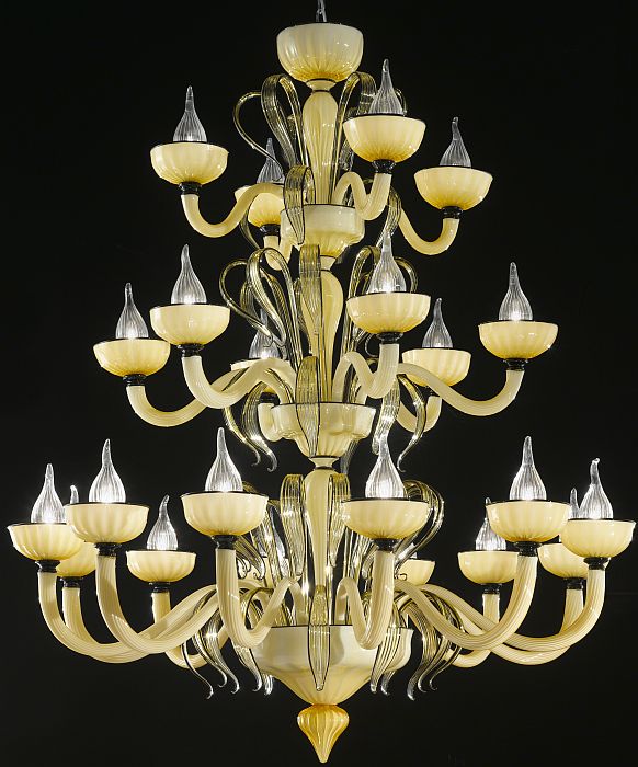 "Epoque" 22 Light Champagne Murano Glass Chandelier