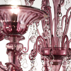 24 Light Amethyst Murano Glass Rezzonico-Style Chandelier