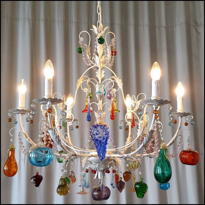 6 Arm Murano Glass Fruit Chandelier