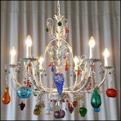 6 Arm Murano Glass Fruit Chandelier