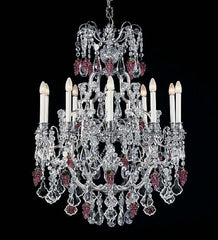 10 Light Pewter Chandelier With Crystals
