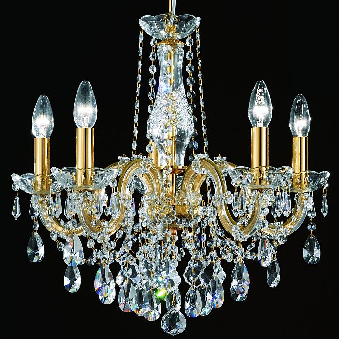 5 Light Crystal Glass Chandelier