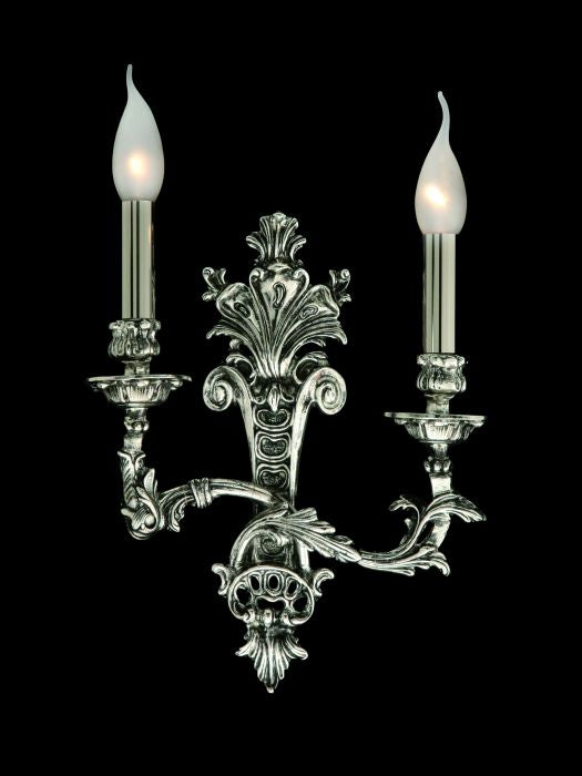 Antiqued Silver 2 Light Wall Light
