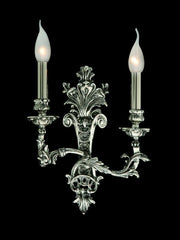 Antiqued Silver 2 Light Wall Light