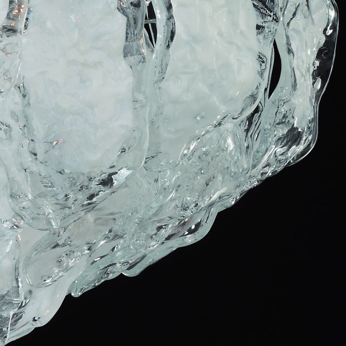 60 Cm Clear & White Murano Glass Ice Chandelier