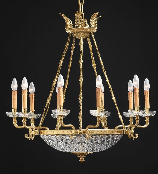 10 Light French Gold Bowl Chandelier