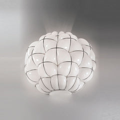 40cm Satin White Handblown Murano Glass Wall Light