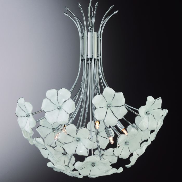 70S Retro-Style Flower Bouquet Chandelier In The Cenedese Style