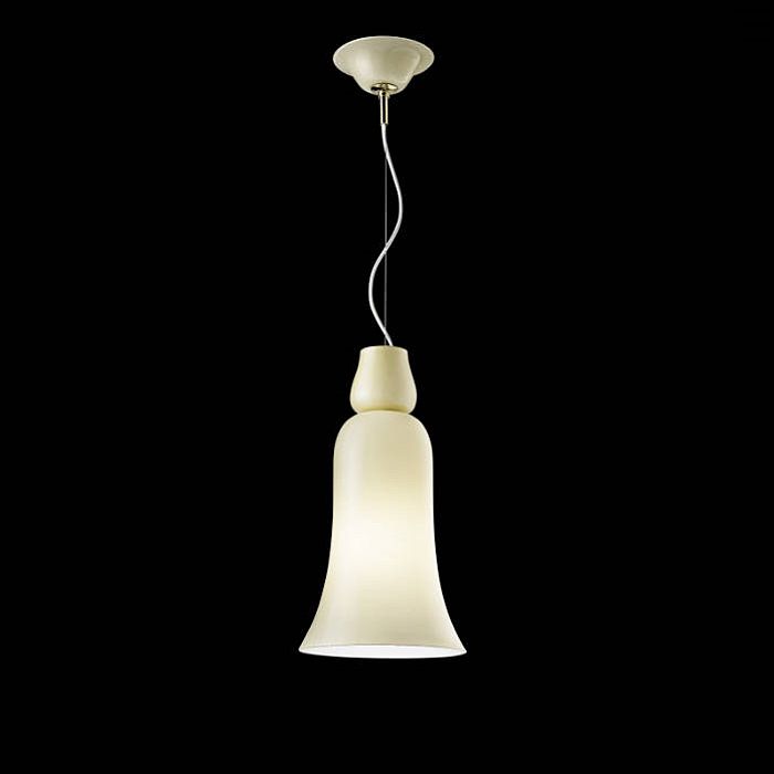 Anni Trenta Straw Yellow Or White Glass Pendant From Venini