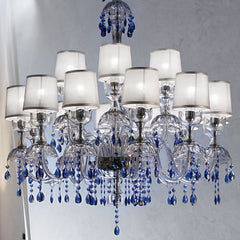 1.5 Metre Wide Blue Premium Crystal Chandelier