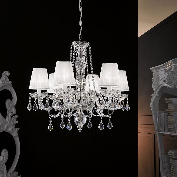 8 Light Italian Lead Crystal Chandelier